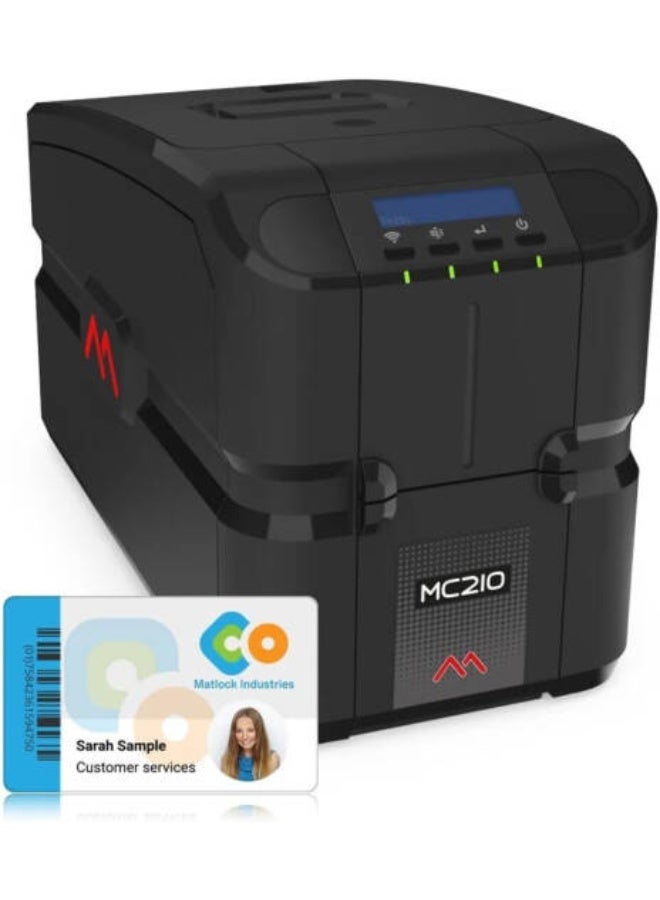 Matica MC210 Dual Sided ID Card & Badge Printer, Dye Sublimation / Thermal Transfer, 300 DPI, LCD Display, Edge-to-Edge Dual-Sided Printing, Swipe-Style Data Encoding, Black | MC210 - Image 4